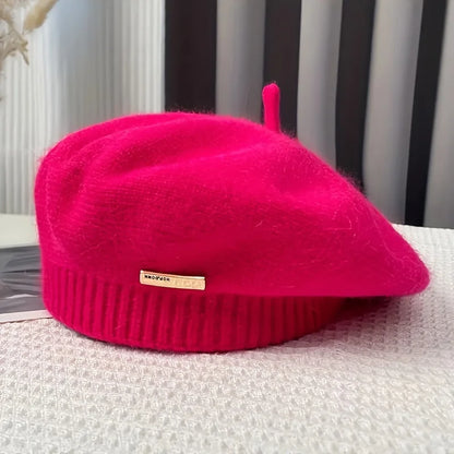 Women's Fashion Beret, Solid Color, Breathable & Elastic