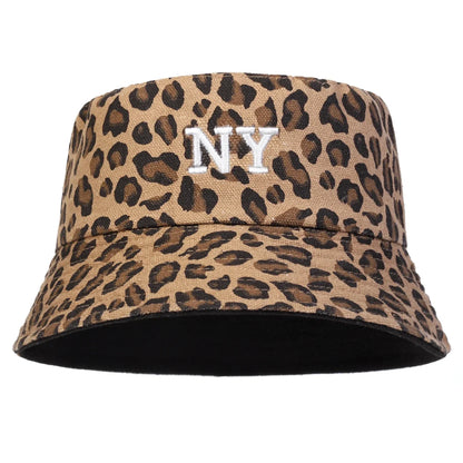 Unisex Double Sided Wearable NY Letter Embroidery Personality Bucket Hats