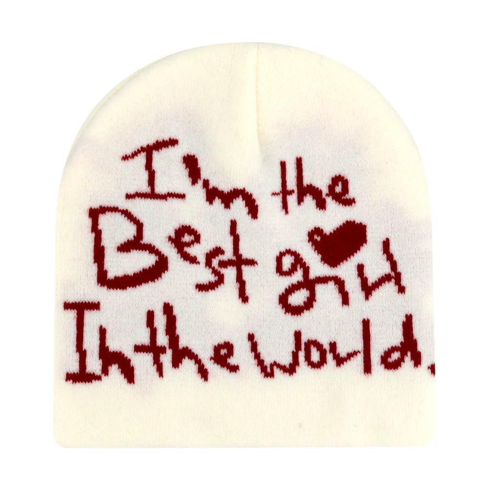 Y2k Letter Butter Knit Hats Skullies Beanies Autumn Winter Warm Hat