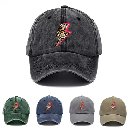 Leopard Lightning Style Printed Baseball Hat