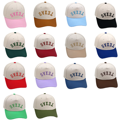 Texas Trucker Hat Upside Down 3D Embroidery Two Tone Baseball Cap