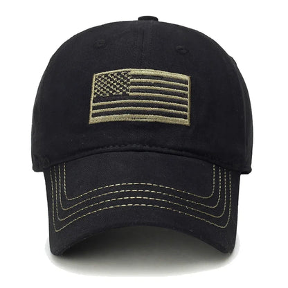 American Flag Embroidered Cotton Adjustable Soft Top Baseball Cap