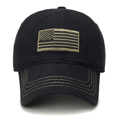 American Flag Embroidered Cotton Adjustable Soft Top Baseball Cap