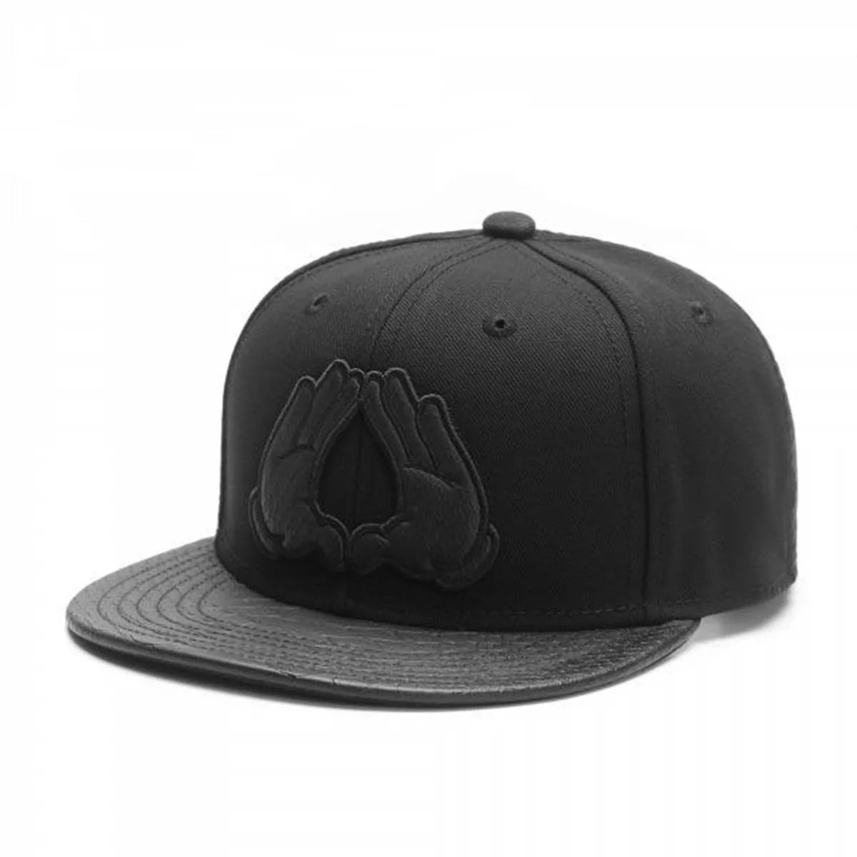 White Embroidered Prayer Hands Cap