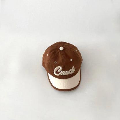 Retro Patchwork Baby Baseball Cap Letter Embroidered Peaked Cap