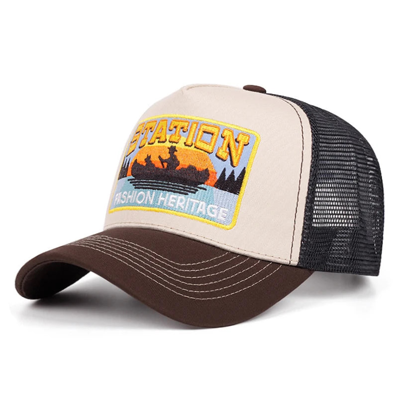 Fashionable Creative Baseball Hat Station Small Boat Embroidery Baseball Cap