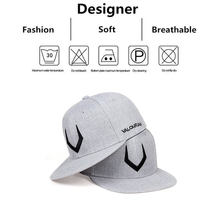 Unisex Simple V Embroidery Hip-Hop Hats Outdoor Adjustable