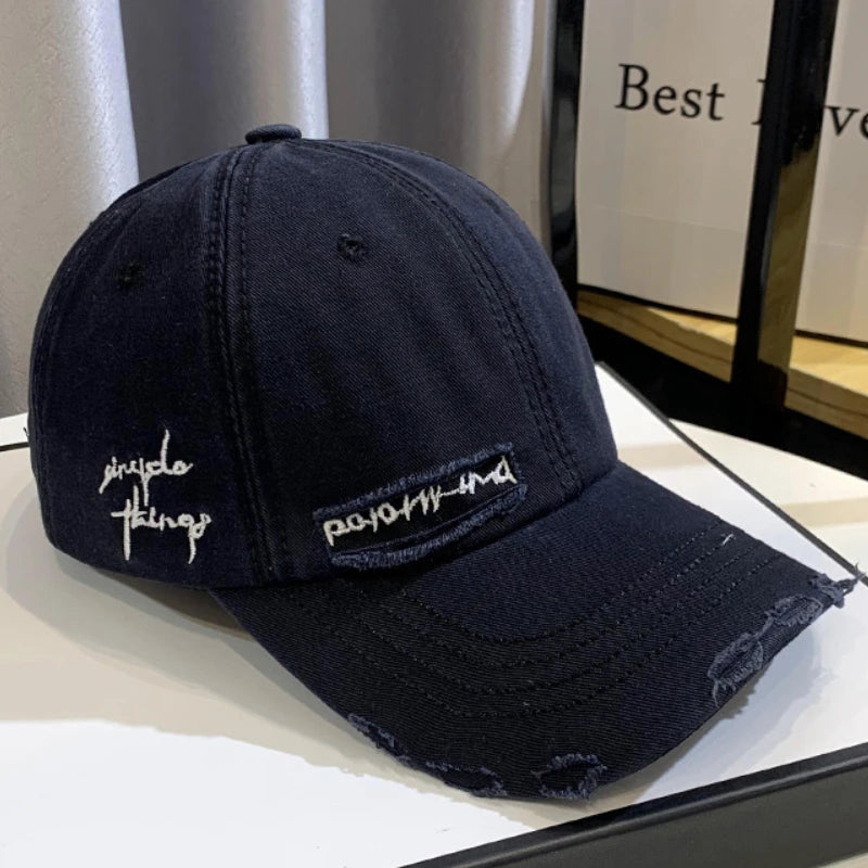 Celebrity Fashion Embroidery Hole Sunscreen Baseball Cap Women