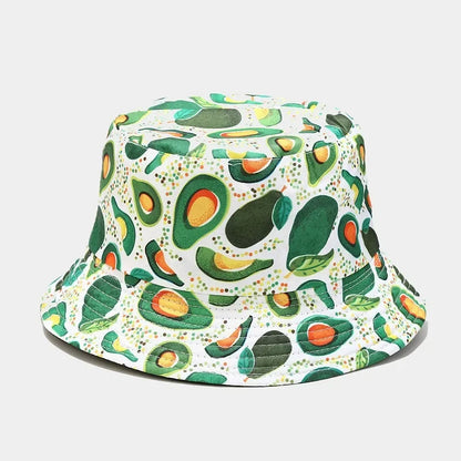 Four Seasons Cotton Fruit Pattern Print Bucket Hat