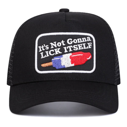 Unisex Lick Itself Letter Embroidery Baseball Net Caps Spring Summer