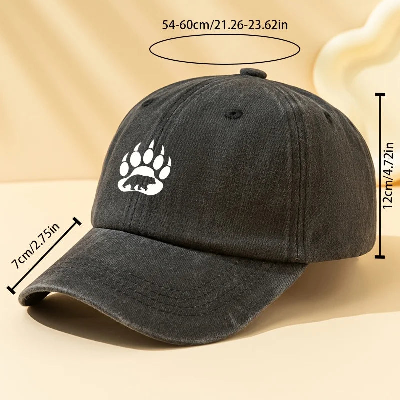 Bear Paw Printed Baseball Cap