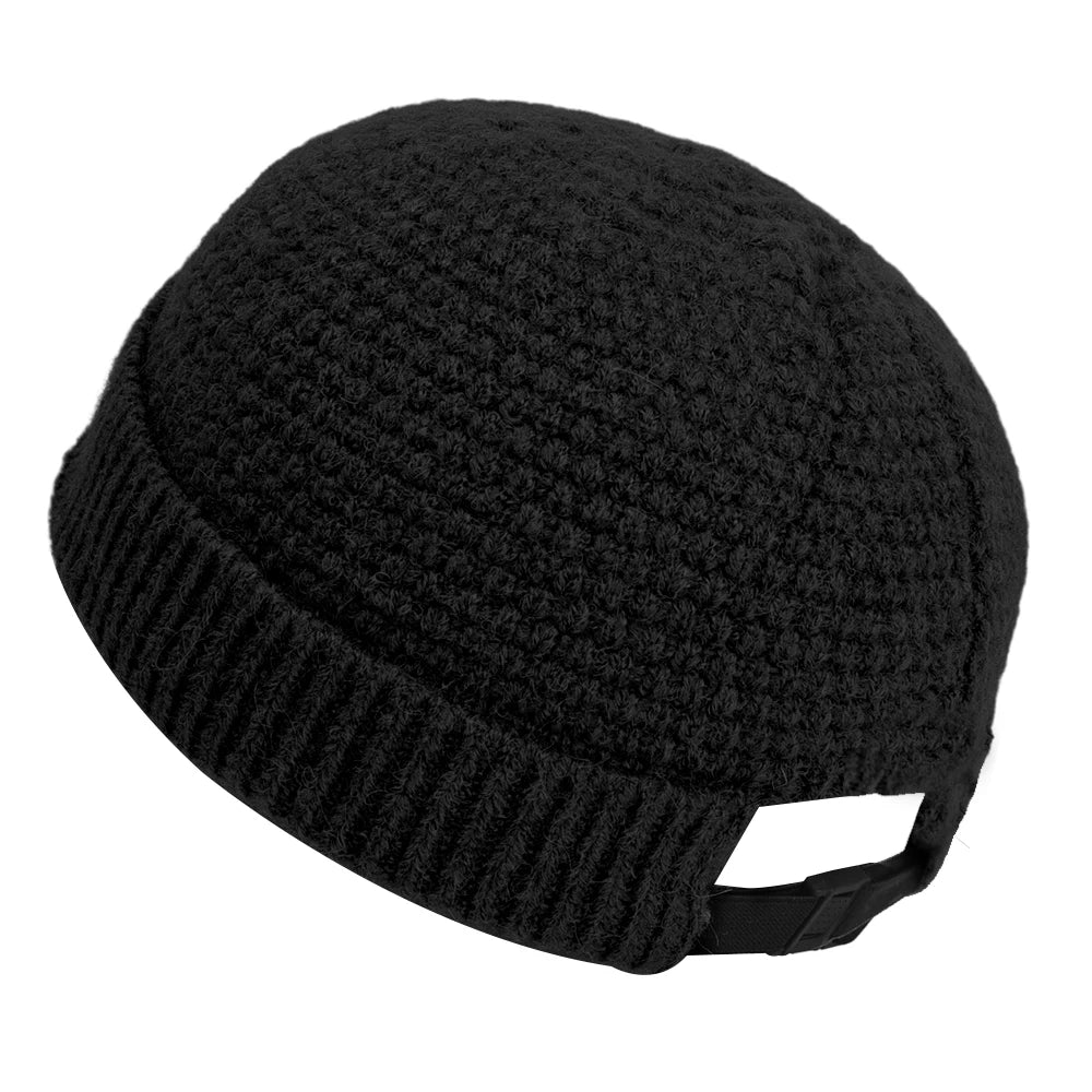 Solid Color Warm Knitted Brimless Hat Men