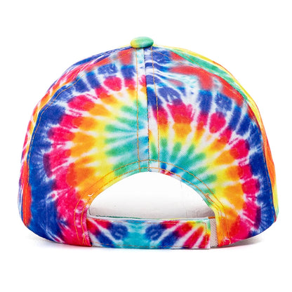 Outdoor Casual Tie Dye Caps For Women Rainbow Colorful Baseball Cap