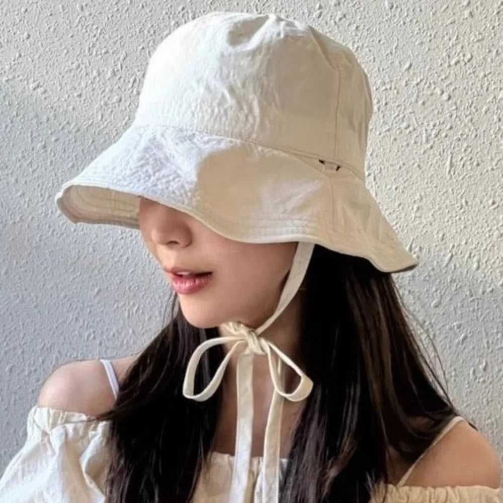 Simple Solid Color Sunscreen Bucket Hat