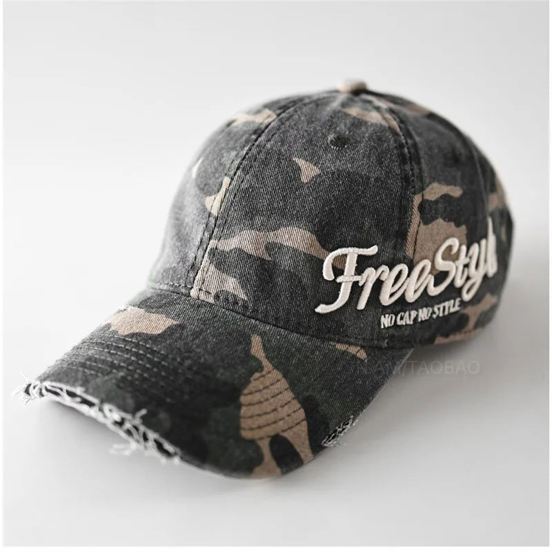 Vintage Washed Cotton Denim Unisex Baseball Cap