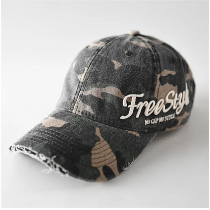 Vintage Washed Cotton Denim Unisex Baseball Cap