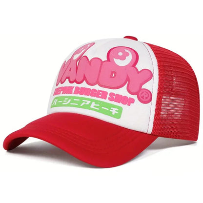 Net Cap Vandy Japanese Printed Fashion Street Hip Hop Hat Outdoor Leisure Daily Sunshade Hat Unisex Baseball Hat