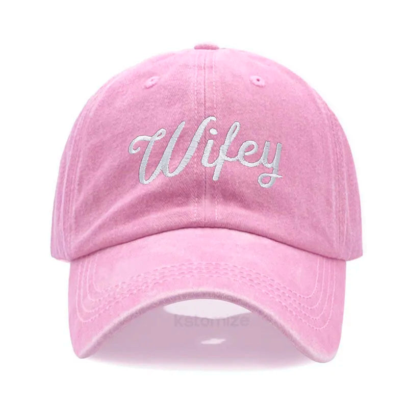 Embroidered Wifey & Hubby Hat Soft Cotton