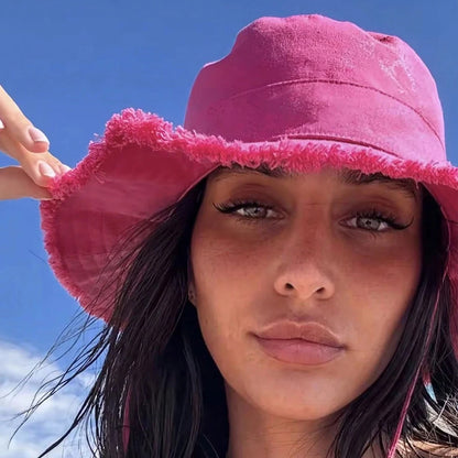 Women's Drawstring Trim Bucket Hat