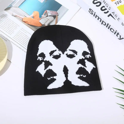 Fashion Printing Knitting Cap Hat Y2k Beanies