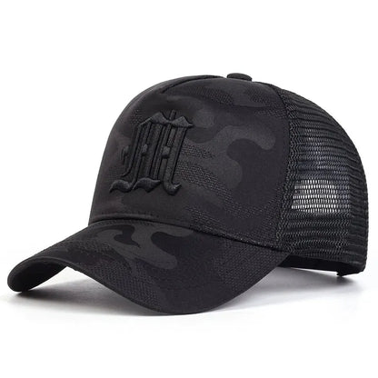 Fashion M Letter Camouflage Embroidery Baseball Net Caps Spring And Summer