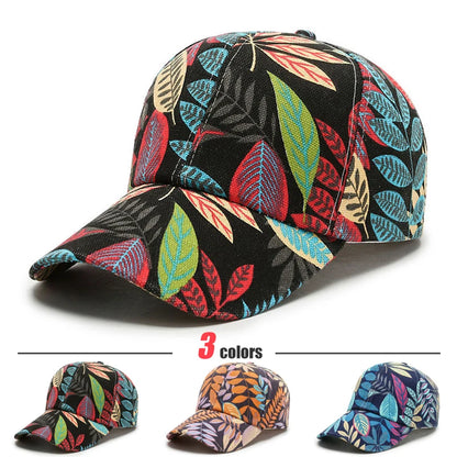 New Spring and Summer Unisex Fashion Korean Style Leaf Pattern Baseball Cap
