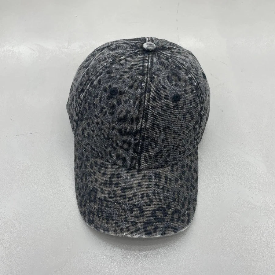 American Retro Spice Girl Leopard Print Baseball Cap