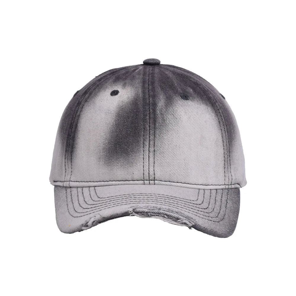 Distressed Tie-Dye Gradient Denim Baseball Cap
