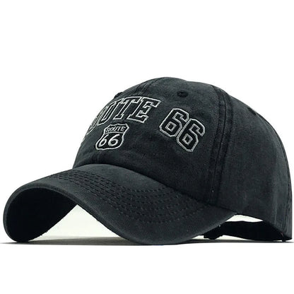 Summer New Pure Cotton Distressed Washed Baseball Cap Highway Embroidered Duckbill Cap Sunshade Hat