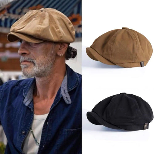 British Style Newsboy Men Cotton Ascot Dad Khaki Male Spring Autumn
