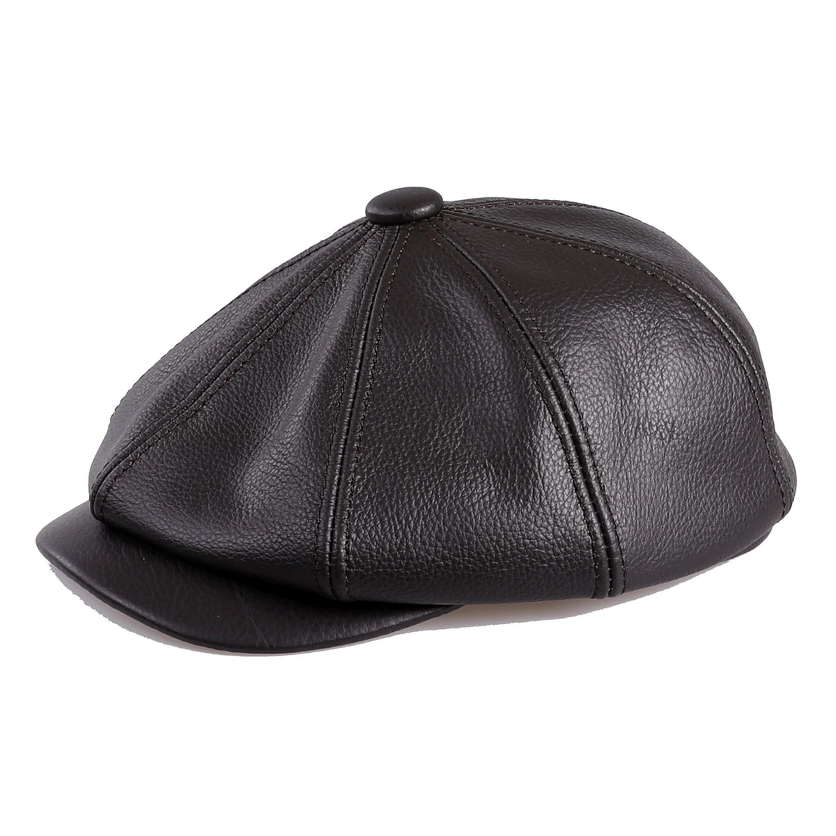 Men's Newsboy Flat Cap 100% Genuine Cowhide Leather