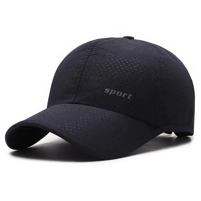 Edging Quick Drying Hat Casual Versatile Trendy Baseball Cap Fashion Outdoor Sports Breathable Black Cap