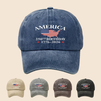 1pc Women'S Baseball Cap with 250 Birthday Anniversary Series of The United States,Versatile Retro Soft-Top Dad Hat for Outdoor