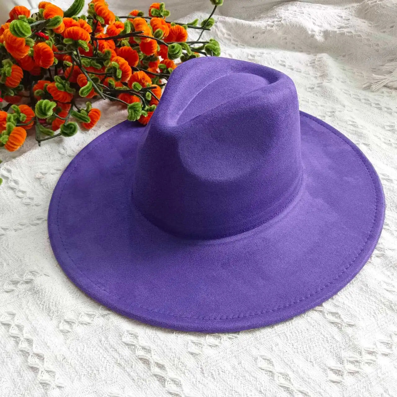 Vegan Suede Fedora Rancher Hats Blank Hats