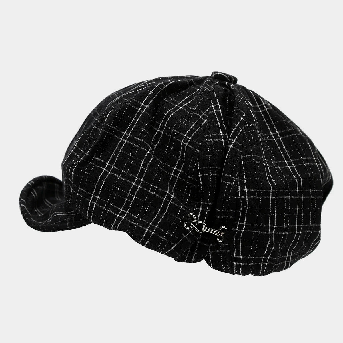 New Korean Plaid Soft Beret Hat Women's Cotton Newsboy Octagonal Hat