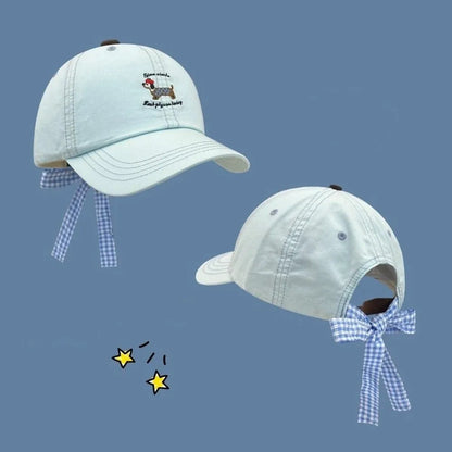New Breathable Baseball Cap Bow Tie Sun Protection Duckbill Hat