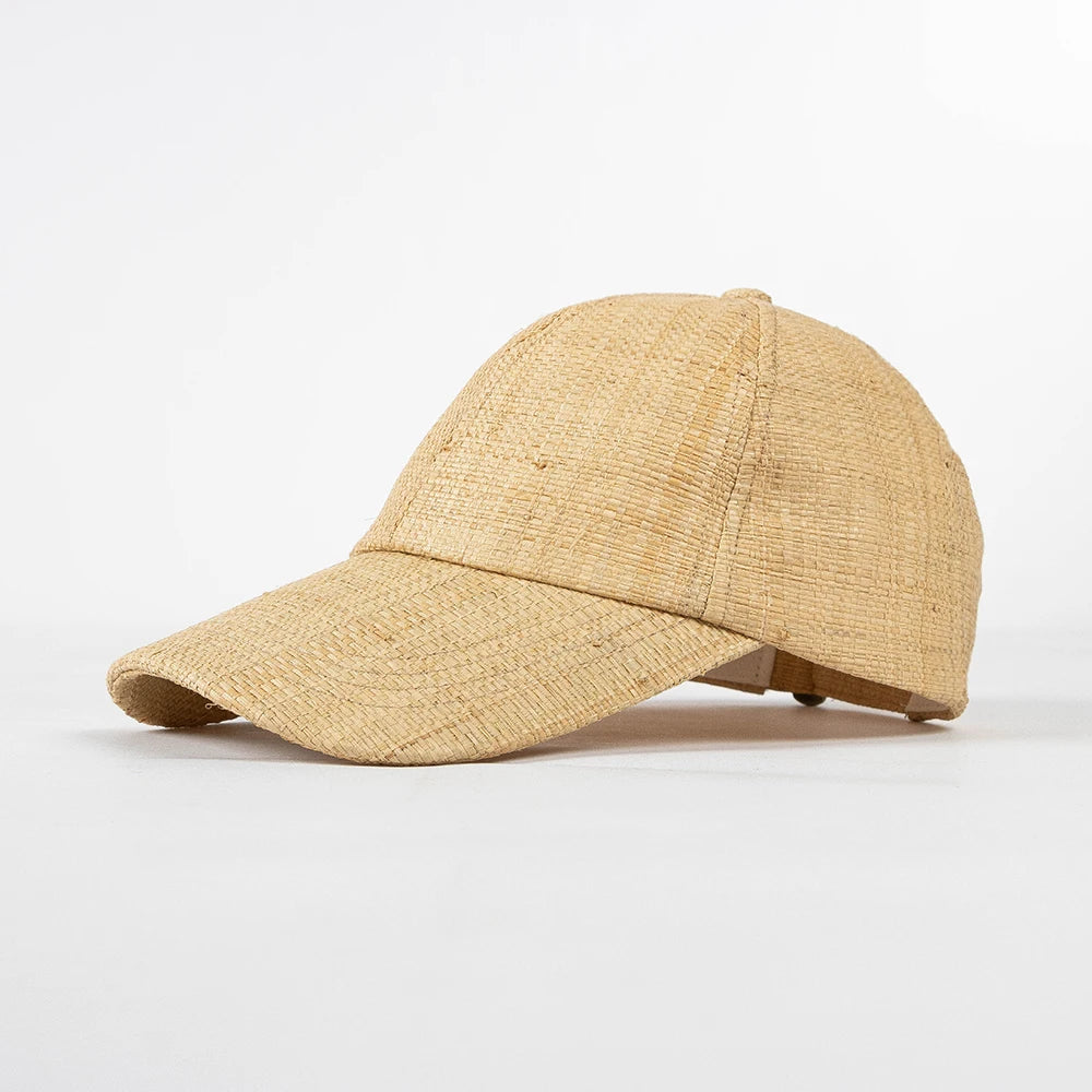 Natural Raffia Straw Baseball Cap Women Straw Cap For Summer