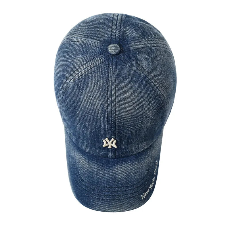 New Unisex Letter Embroidery Hole Denim Baseball Caps