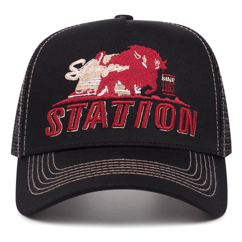 Station Bull Truck Hat Popular Street Hip Hop Hat