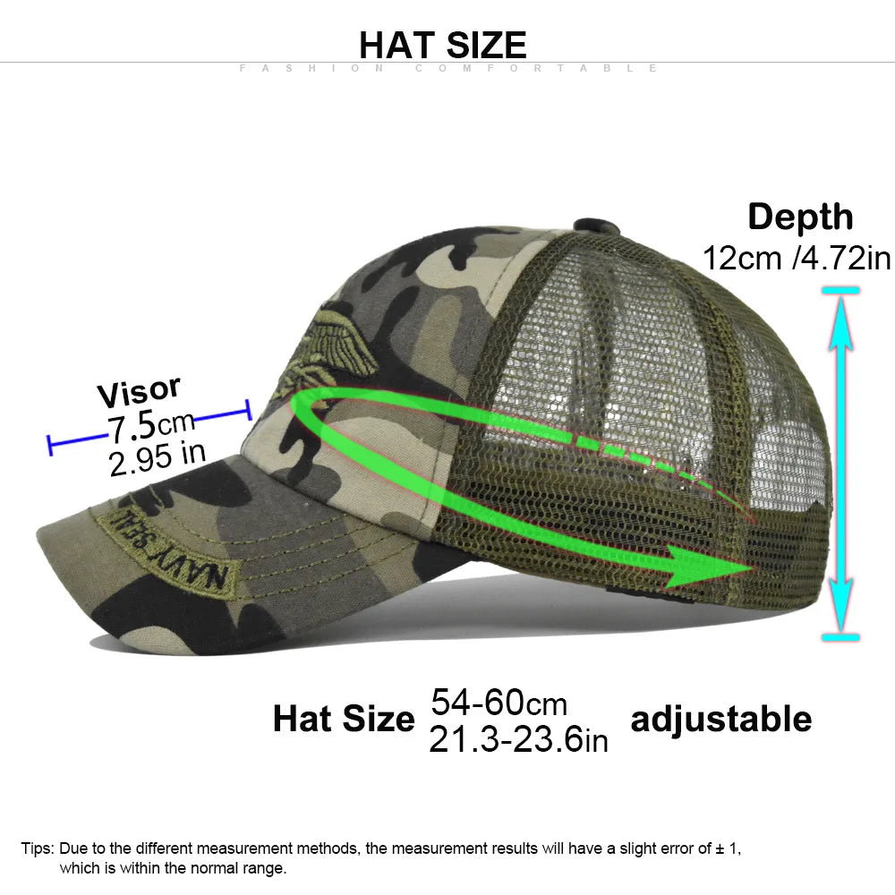 New Camouflage Mesh Baseball Cap For Men Women