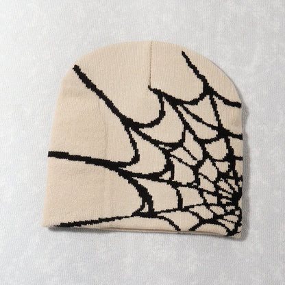 Knitting Spider Web Design Hat Skullies Beanies