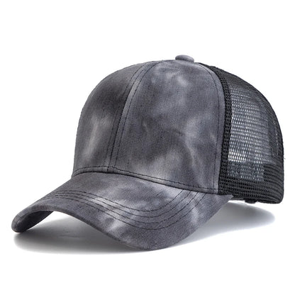Women Ponytail Cap Tie Dyeing Design Baseball Cap Female