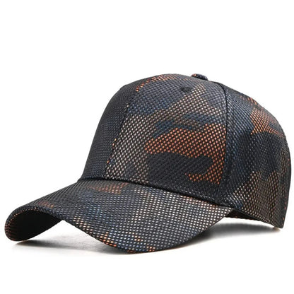 Grid Unisex Camouflage Baseball Cap Unisex Adjustable Sun Hat Men