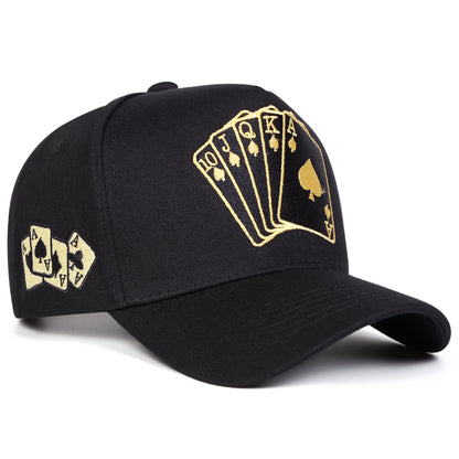 Unisex Poker Embroidery Baseball Caps Spring Autumn Outdoor Adjustable Casual Hats Sunscreen Hat Sports Cap