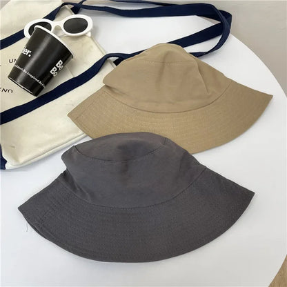 Unisex Cotton Bucket Hats Women Summer Sunscreen Panama Hat