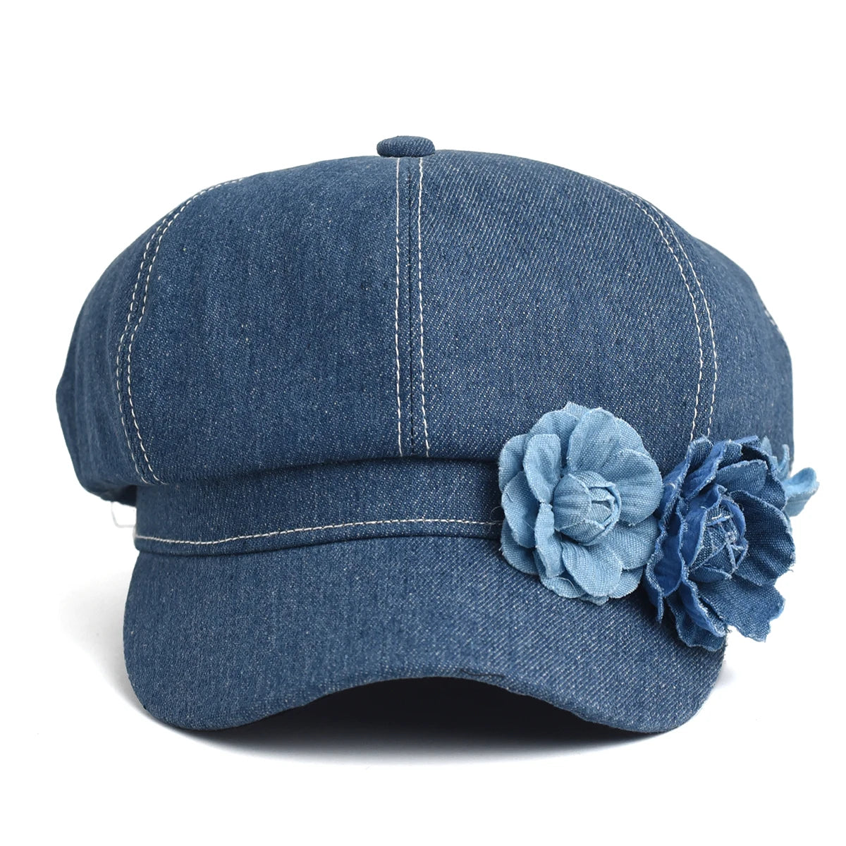 Women's Denim Beret Fashion Ladies Trendy Octagonal Hat