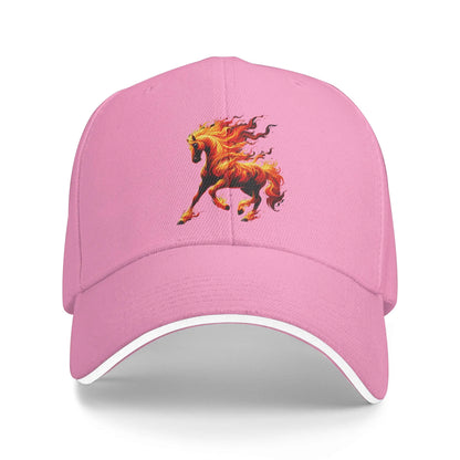 Fire Horse Animal Horse Baseball Cap Unisex-Teens Custom Trucker Hat