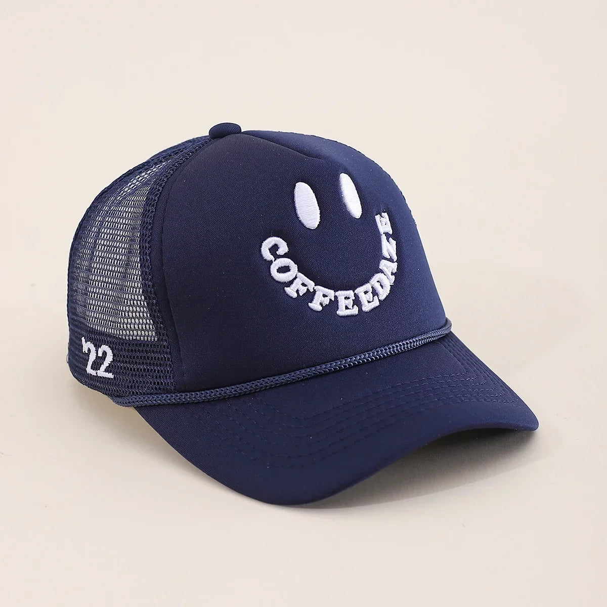 Fashionable Embroidered Baseball Hat Five Star Color Blocked Mesh