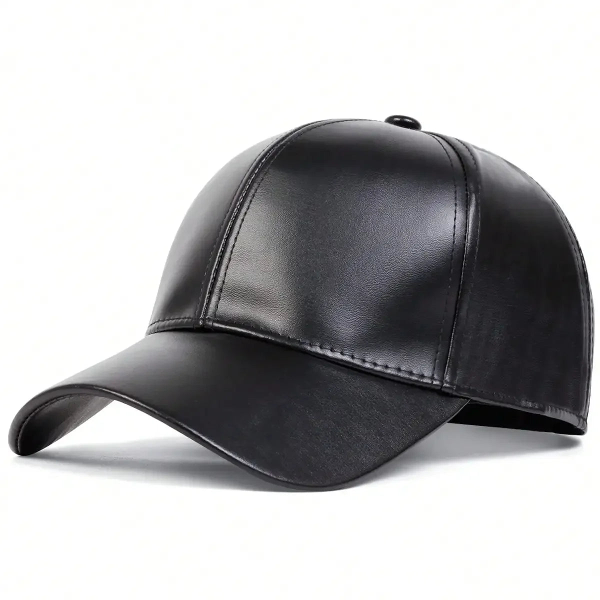 Unisex Light Panel Solid Color PU leather Baseball Caps Spring Autumn