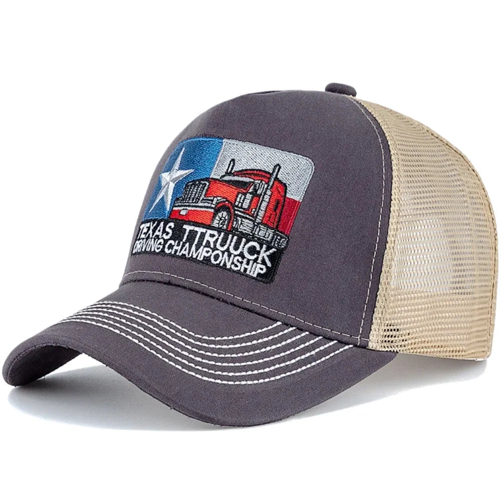 Unisex Baseball Cap Texas Embroidered Mesh Hat Cap For Men Women